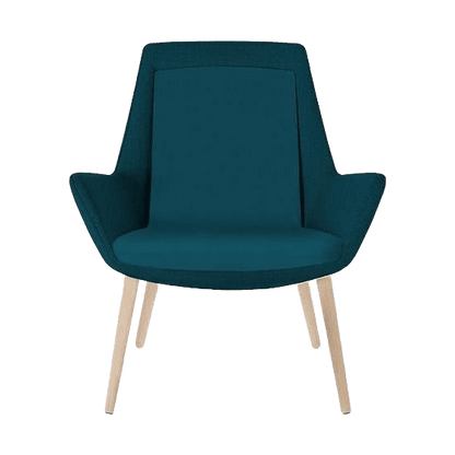 Aquila Single Seater Low Back Office Lounge Timber Legs Oak Stain