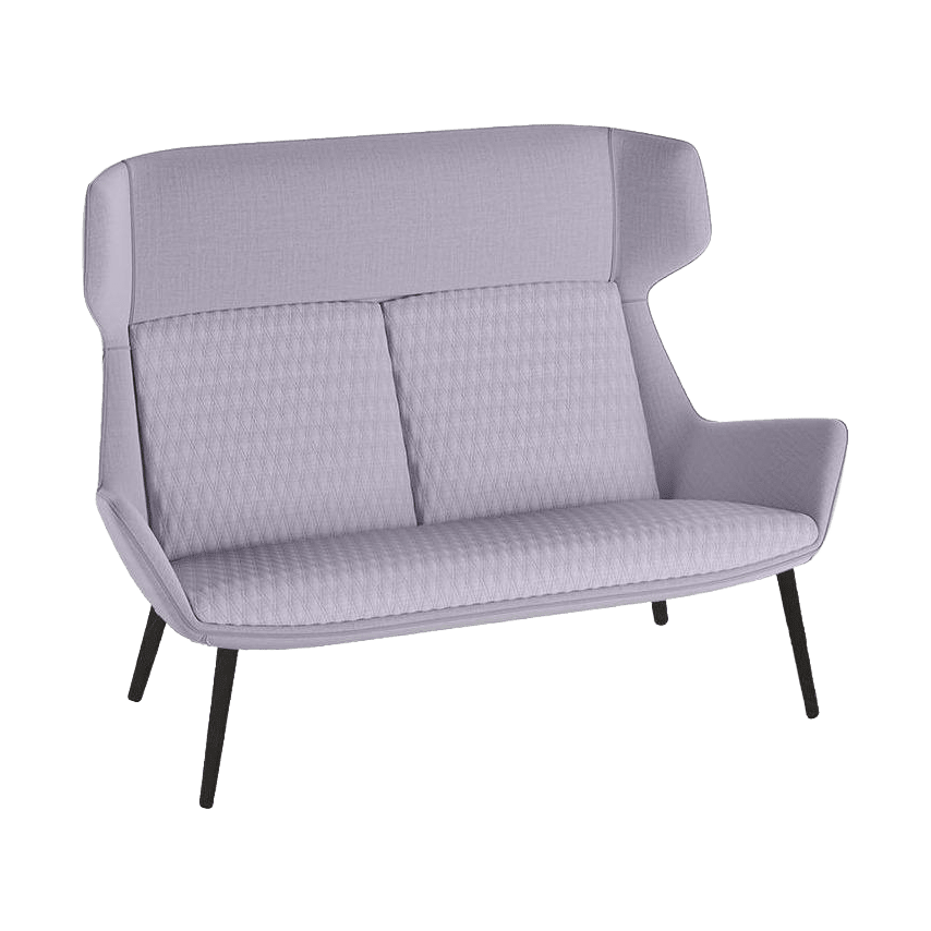 Aquila Two Seater High Back Office Lounge GL Timber Leg Black