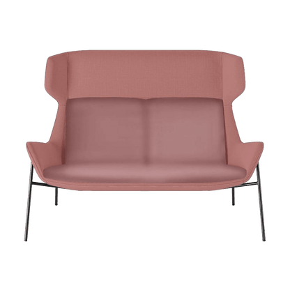 Aquila Two Seater High Back Office Lounge P22 4 Leg Metal Frame Black