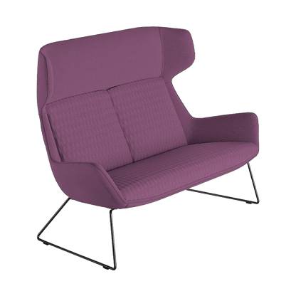 Aquila Two Seater High Back Office Lounge S10 Sled Base Black