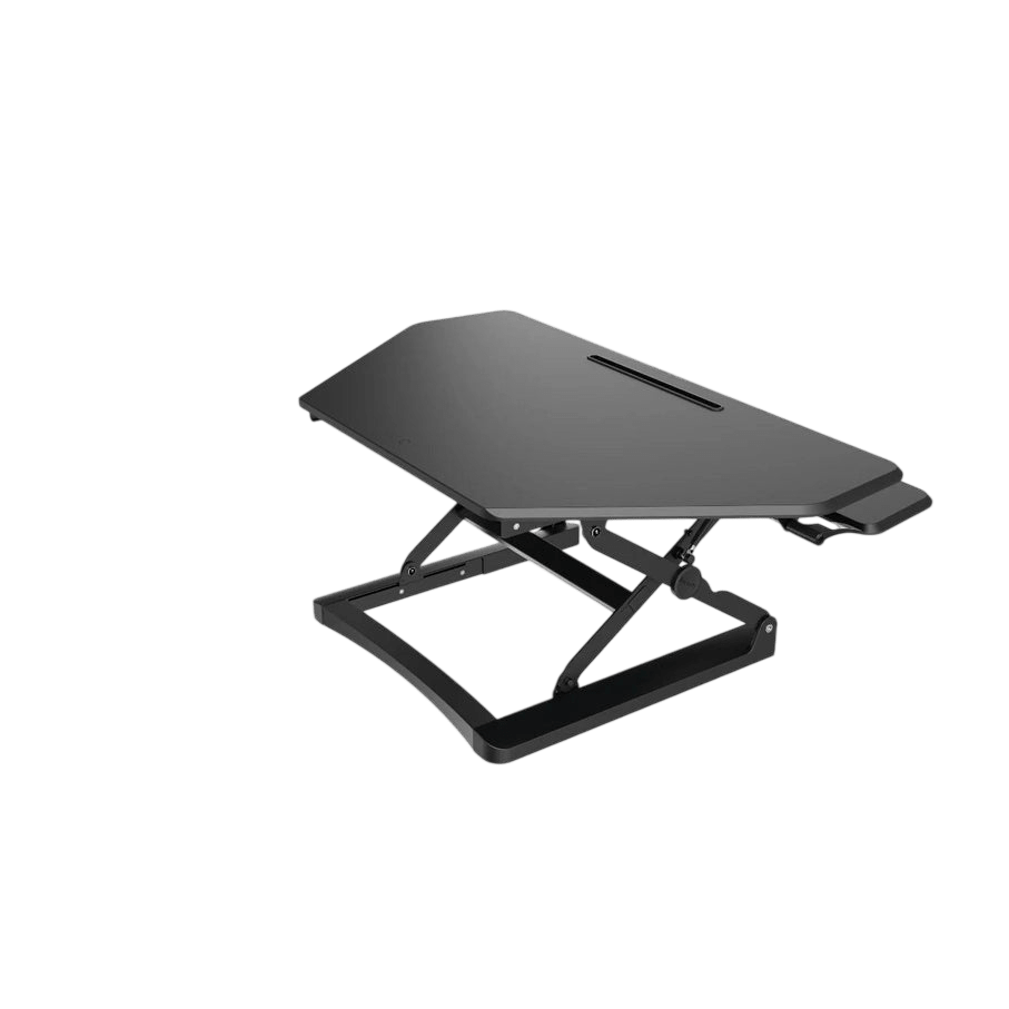 Arise Deskalator Corner Desk Riser Black with Anti Fatigue Mat