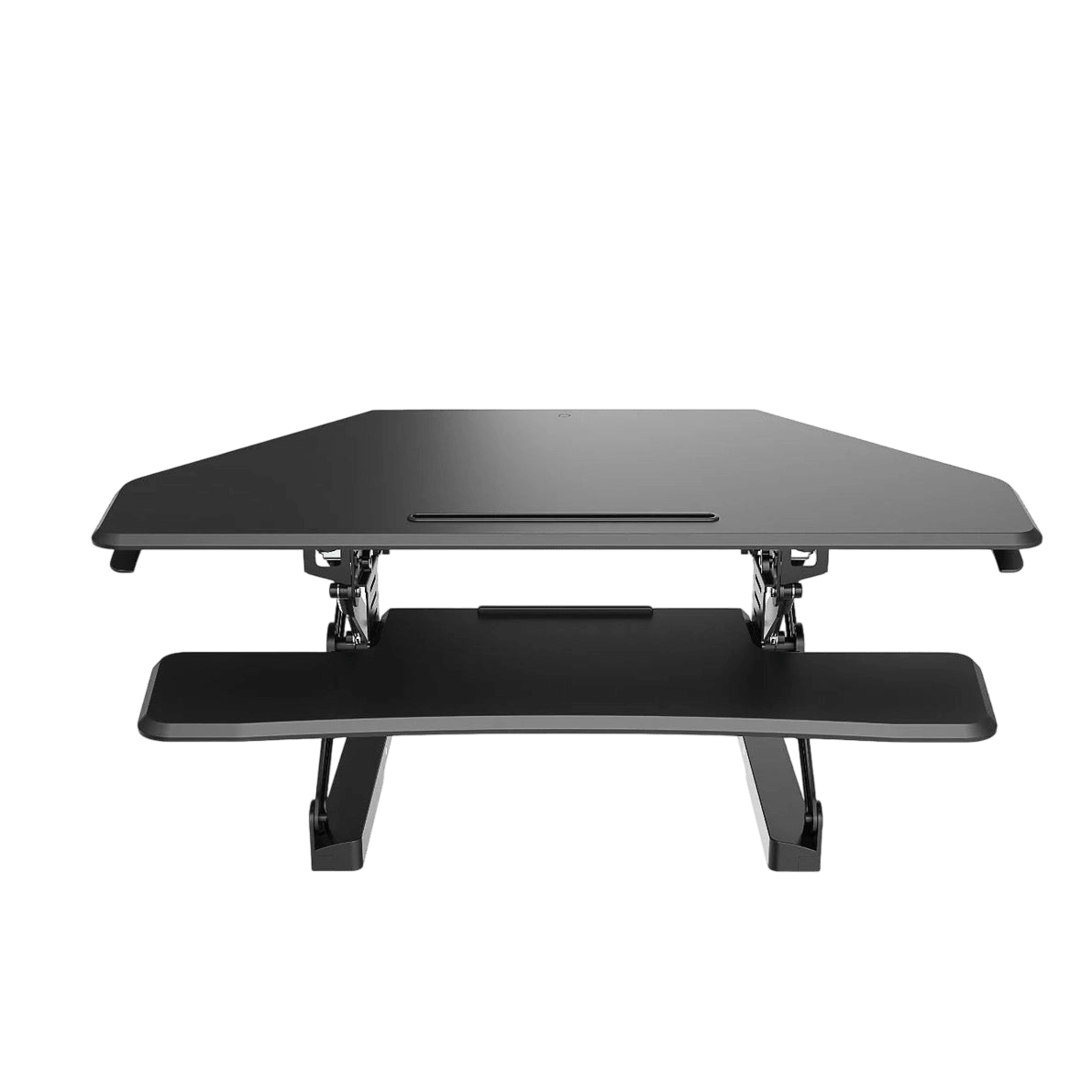 Arise Deskalator Corner Desk Riser Black with Anti Fatigue Mat