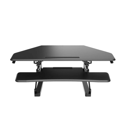 Arise Deskalator Corner Desk Riser Black with Anti Fatigue Mat