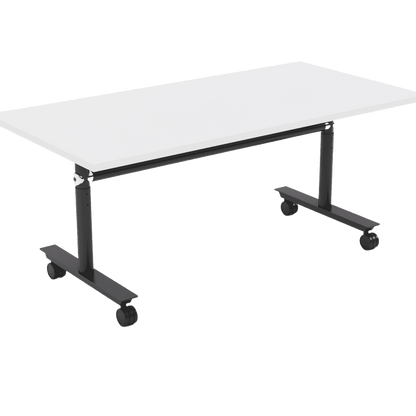 Ascend Tech Adjust Flip Table 1200 X 600 White Melamine - Office Furniture Company