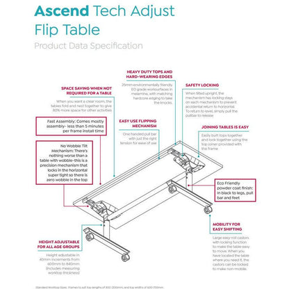 Ascend Tech Adjust Flip Table - Office Furniture Company 