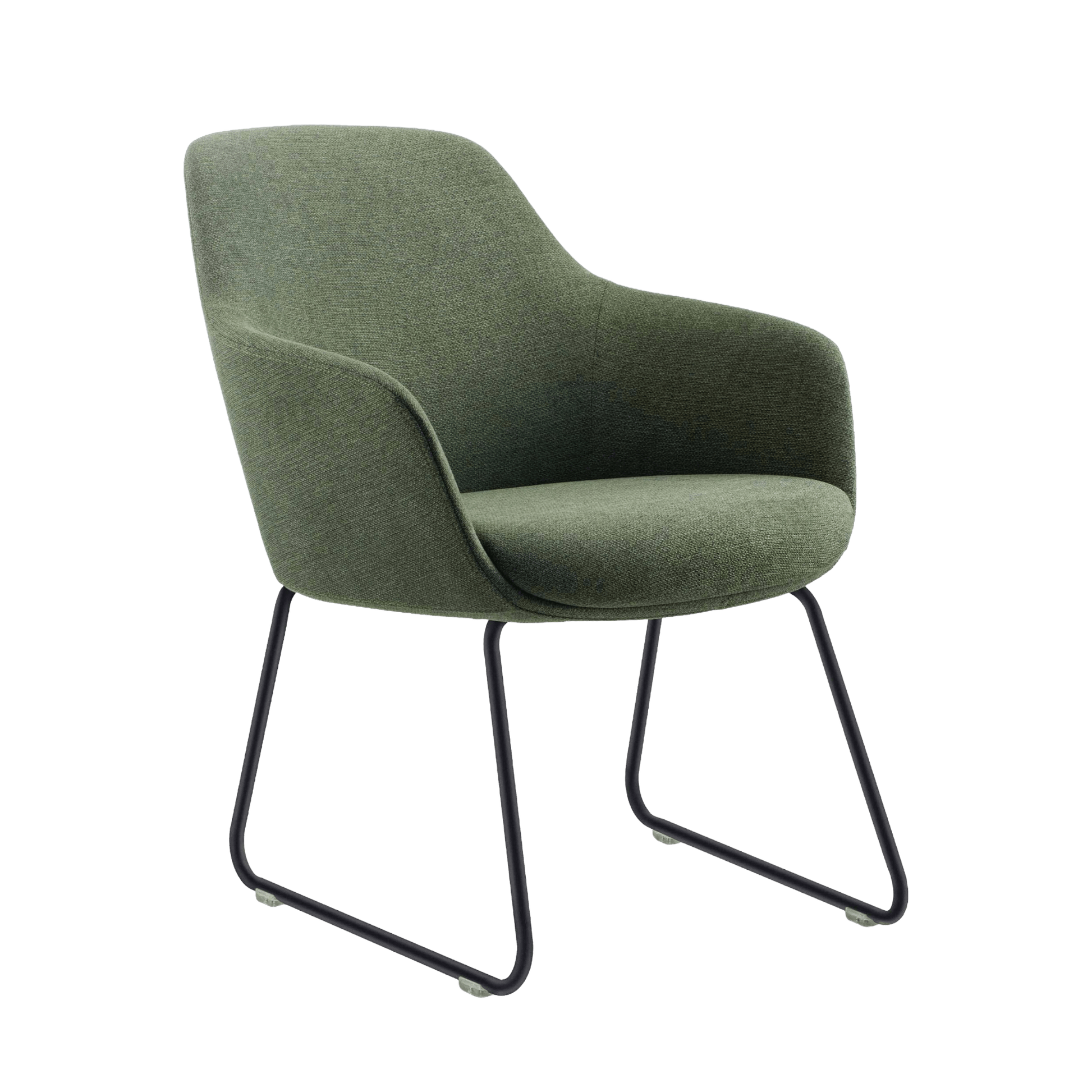 Aspen Sled Tub Chair Green (Olive Fabric)