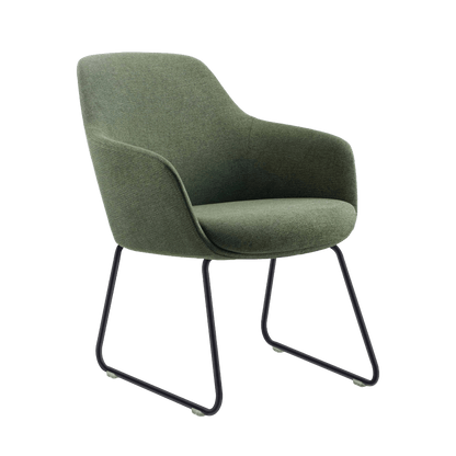 Aspen Sled Tub Chair Green (Olive Fabric)