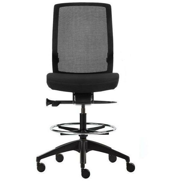 Aveya Black Ergonomic Drafting Chair - Office Furniture Company 
