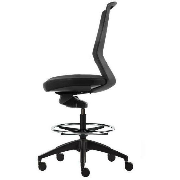 Aveya Black Ergonomic Drafting Chair - Office Furniture Company 