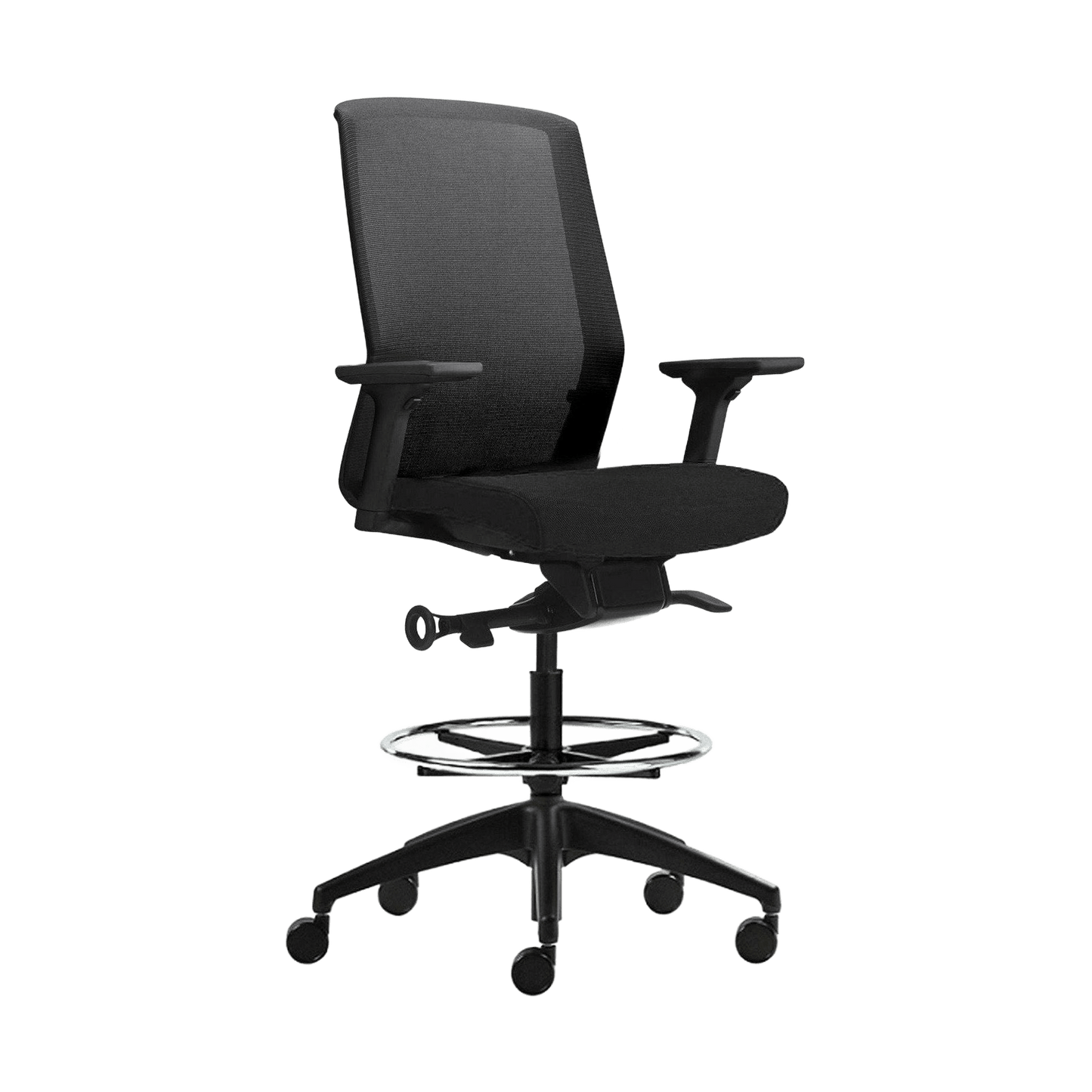 Aveya Black Ergonomic Drafting Chair - 1