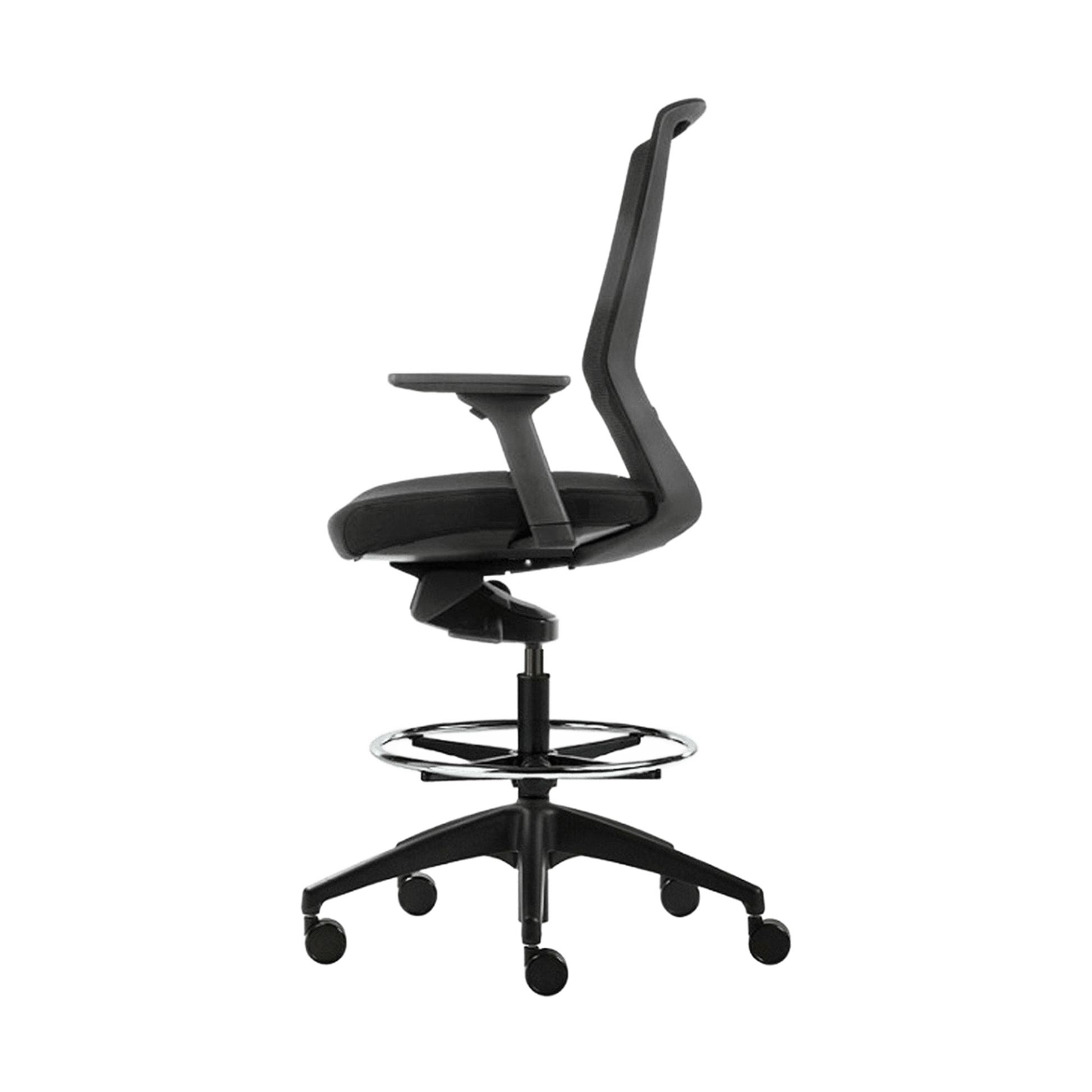 Aveya Black Ergonomic Drafting Chair - 3