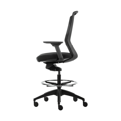 Aveya Black Ergonomic Drafting Chair - 3