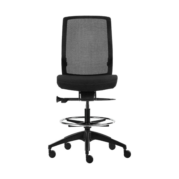 Aveya Black Ergonomic Drafting Chair - 2