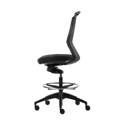 Aveya Black Ergonomic Drafting Chair - 4