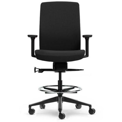 Aveya Black Fully Upholstered Drafting Chair - Office Furniture Company 