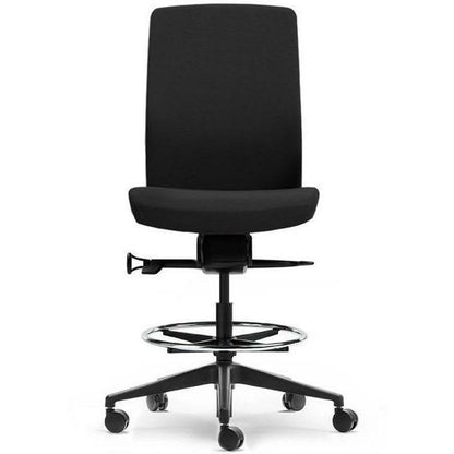 Aveya Black Fully Upholstered Drafting Chair - Office Furniture Company 