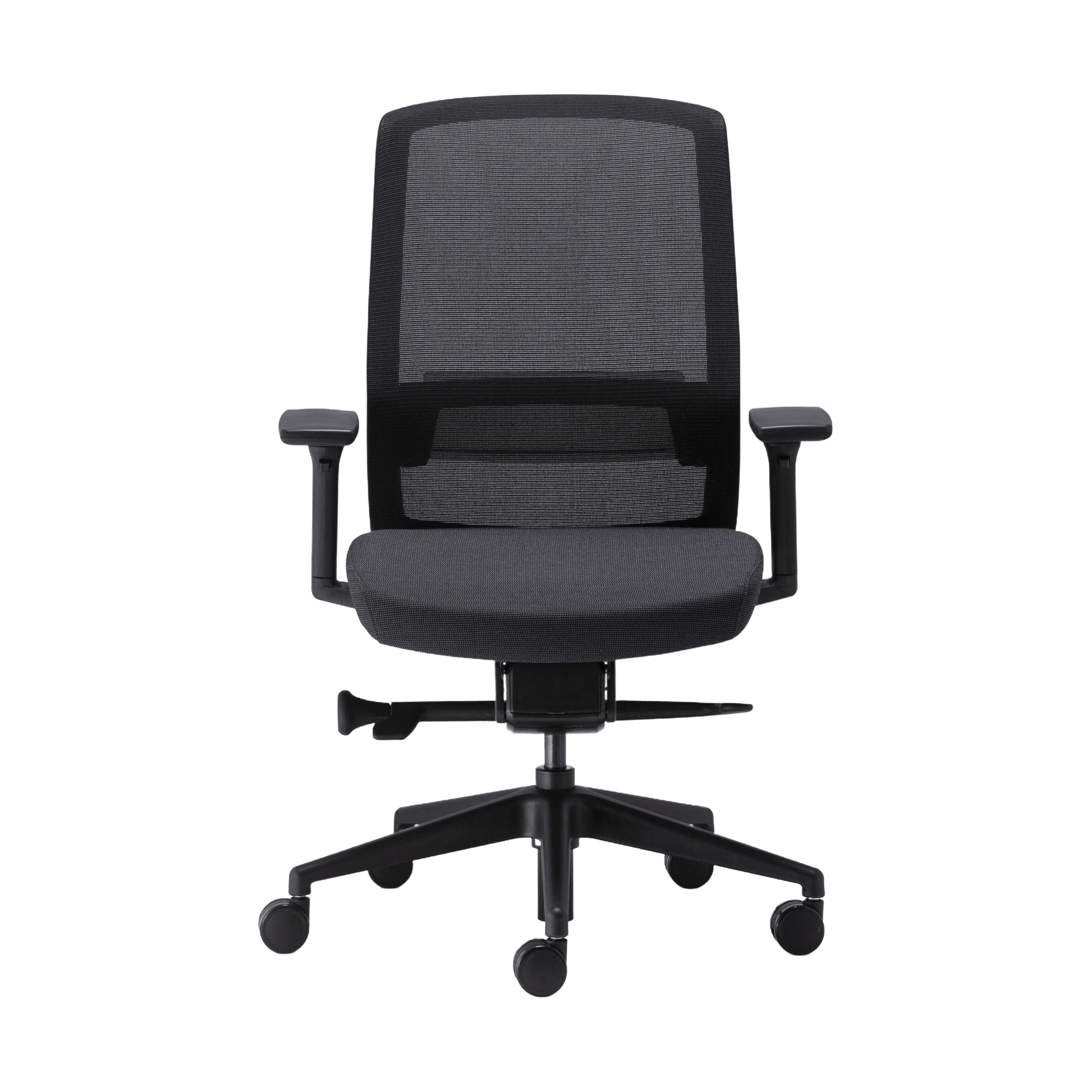 Aveya Black Office Chair with Boost Adjustable Lumbar Support - 1