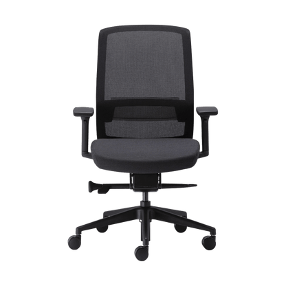 Aveya Black Office Chair with Boost Adjustable Lumbar Support - 1