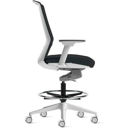 Aveya White Fully Upholstered Drafting Chair - Office Furniture Company 