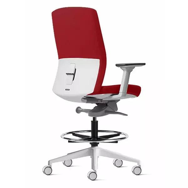 Aveya White Fully Upholstered Drafting Chair - Office Furniture Company 