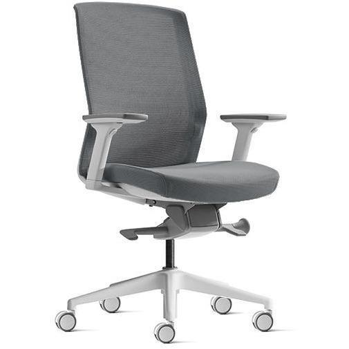 Aveya White Office Chair with Boost Adjustable Lumbar Support - Office Furniture Company 