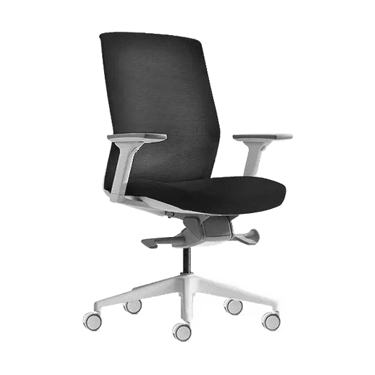 Aveya White Pronto Multi Directional Adjustable Arms Black - Office Furniture Company