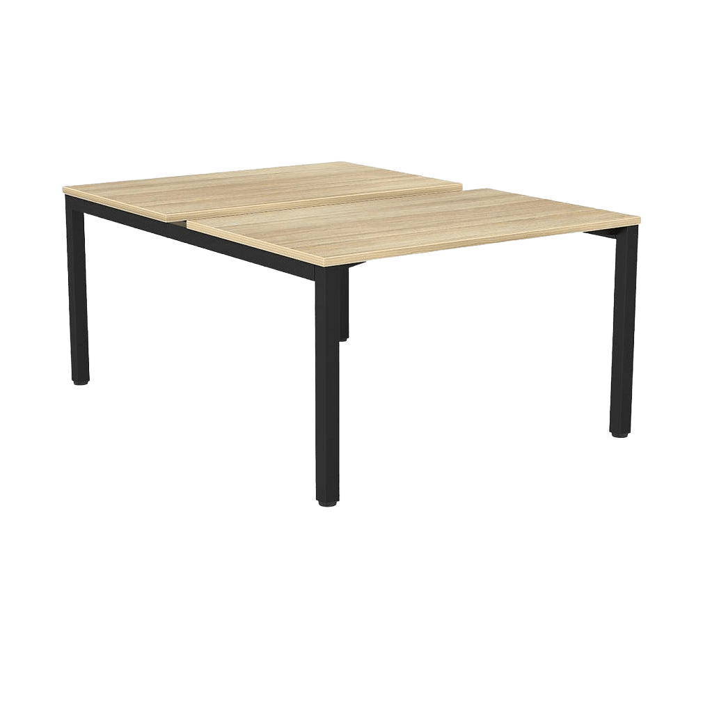 Axis 2 - User Double Sided Workstation 1200x600 Black Powdercoat New Oak
