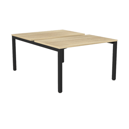 Axis 2 - User Double Sided Workstation 1200x600 Black Powdercoat New Oak