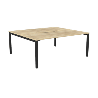 Axis 2 - User Double Sided Workstation 1200x750 Black Powdercoat New Oak