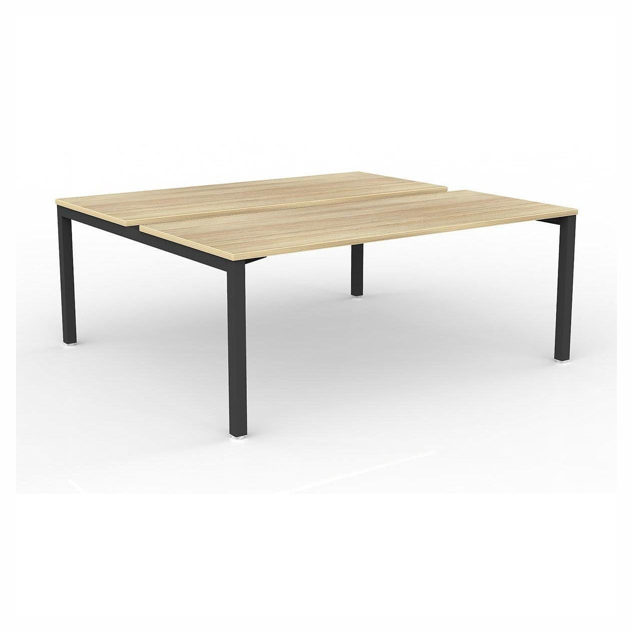 Axis 2 - User Double Sided Workstation 1500x750 Black Powdercoat New Oak