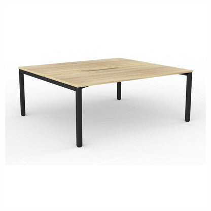 Axis 2 - User Double Sided Workstation 1600x800 (S) Black Powdercoat New Oak