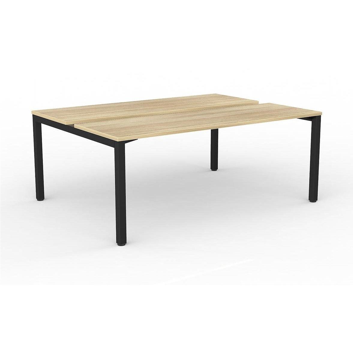 Axis 2 - User Double Sided Workstation 1800x600 Black Powdercoat New Oak