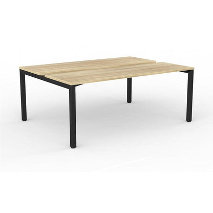 Axis 2 - User Double Sided Workstation 1800x600 Black Powdercoat New Oak