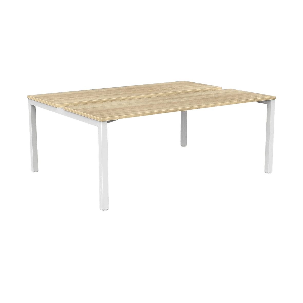 Axis 2 - User Double Sided Workstation 1800x600 White Powdercoat New Oak