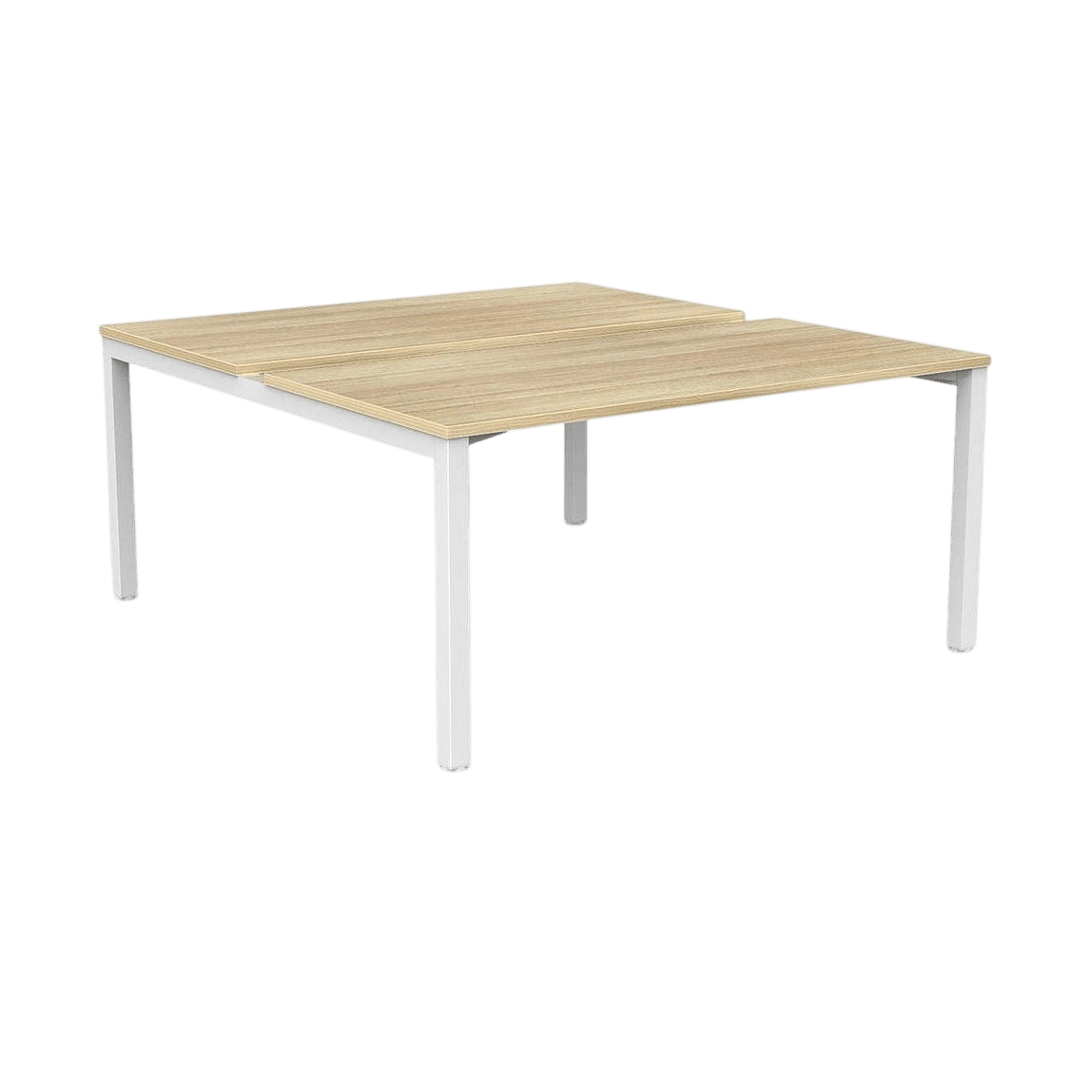 Axis 2 - User Double Sided Workstation 1200x600 White Powdercoat New Oak
