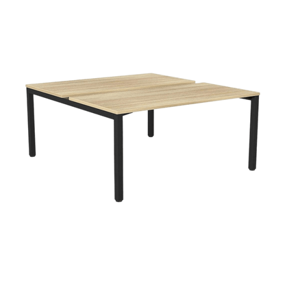 Axis 2 - User Double Sided Workstation 1500x600 Black Powdercoat New Oak