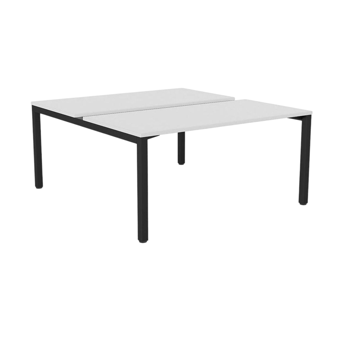 Axis 2 - User Double Sided Workstation 1500x600 Black Powdercoat New Oak