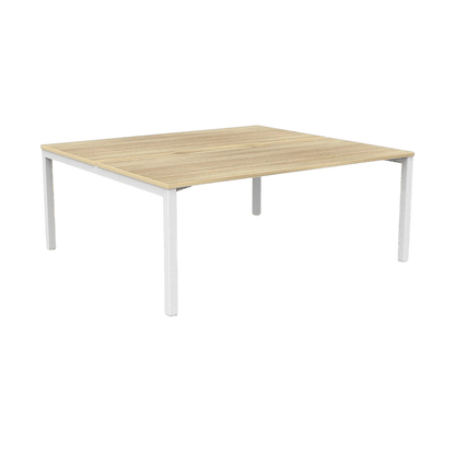 Axis 2 - User Double Sided Workstation 1500x600 White Powdercoat New Oak