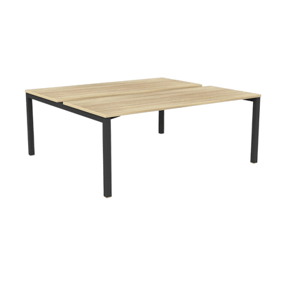 Axis 2 - User Double Sided Workstation 1500x750 Black Powdercoat New Oak