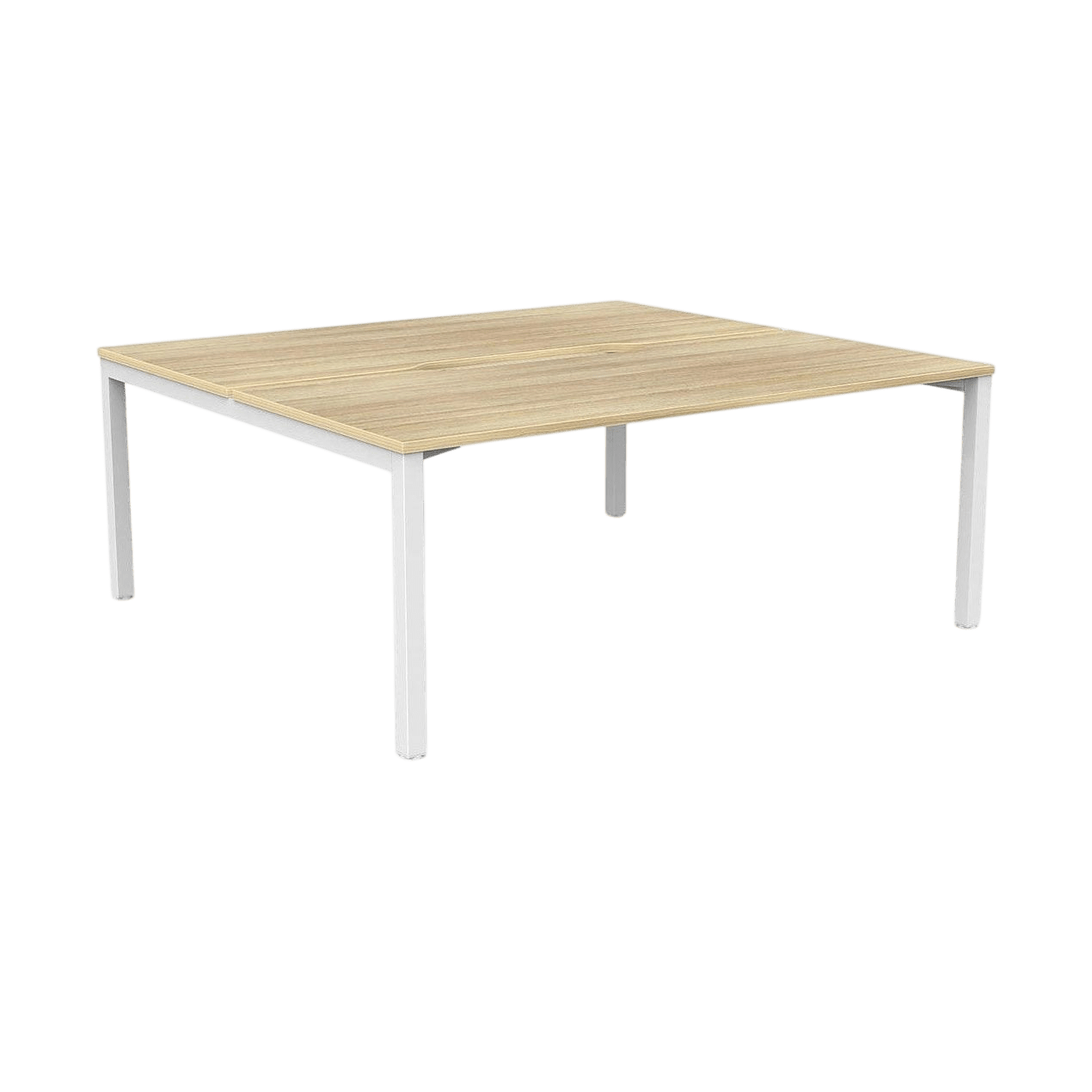 Axis 2 - User Double Sided Workstation 1600x750 White Powdercoat New Oak