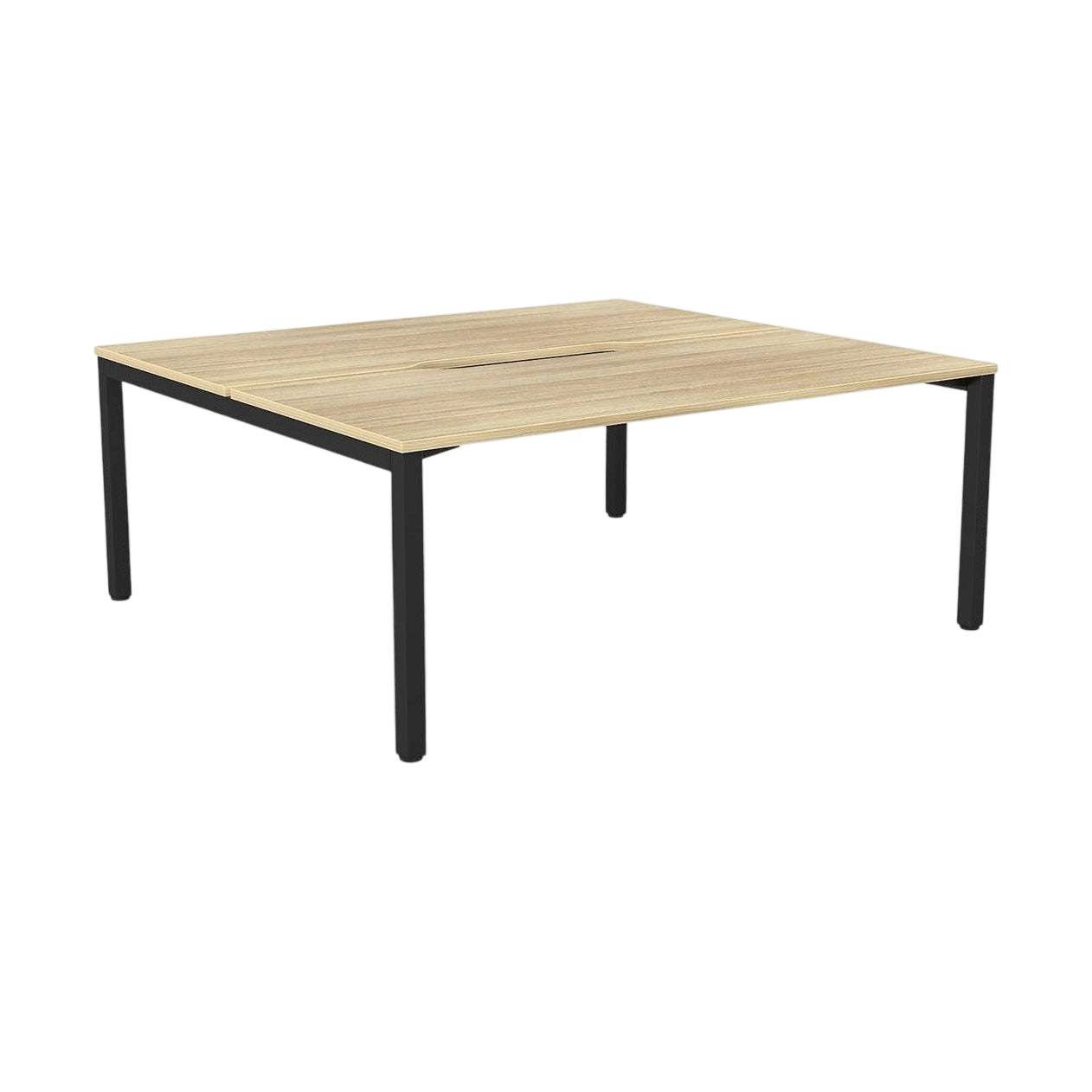 Axis 2 - User Double Sided Workstation 1600x800 (S) Black Powdercoat New Oak