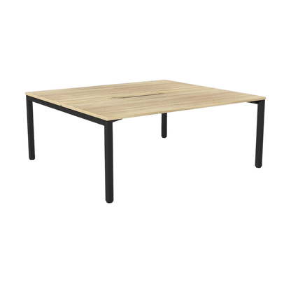 Axis 2 - User Double Sided Workstation 1600x800 (S) Black Powdercoat New Oak