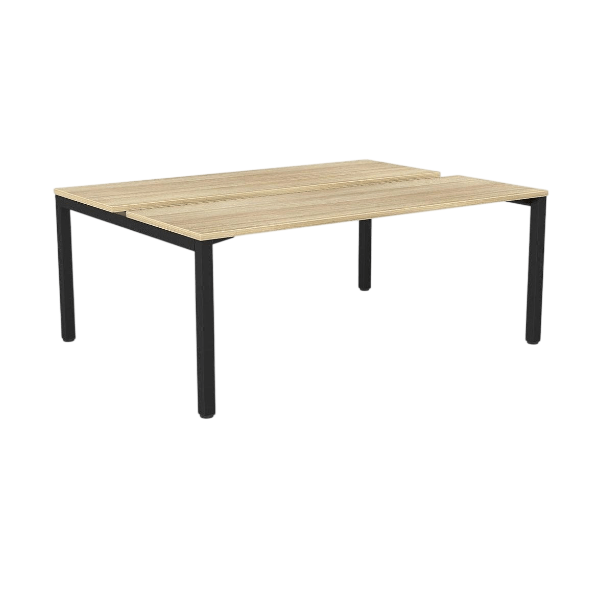 Axis 2 - User Double Sided Workstation 1800x600 Black Powdercoat New Oak