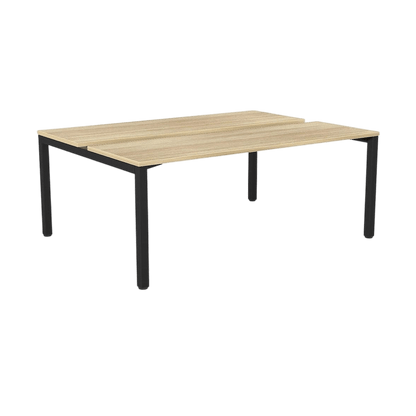 Axis 2 - User Double Sided Workstation 1800x600 Black Powdercoat New Oak