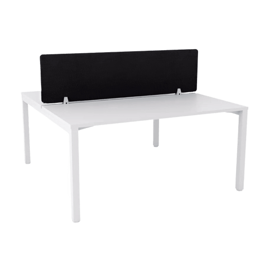Axis 2 - User Double Sided Workstation With AcoustiQ Screen 1200 X 600 white - powdercoat white - melamine - Office Furniture Company