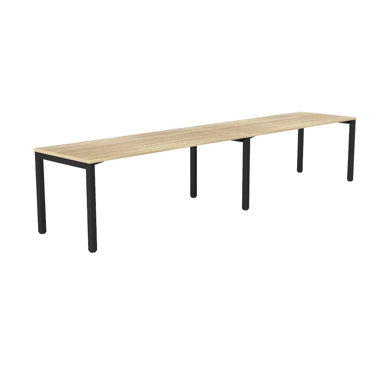 Axis 2 User Single Sided Workstation 2 x 1200x600 Black Powdercoat New Oak