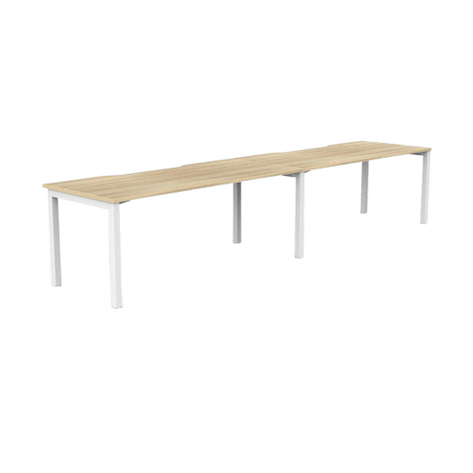 Axis 2 User Single Sided Workstation 2 X (1200 X 600) white - powdercoat new - oak - melamine - Office Furniture Company