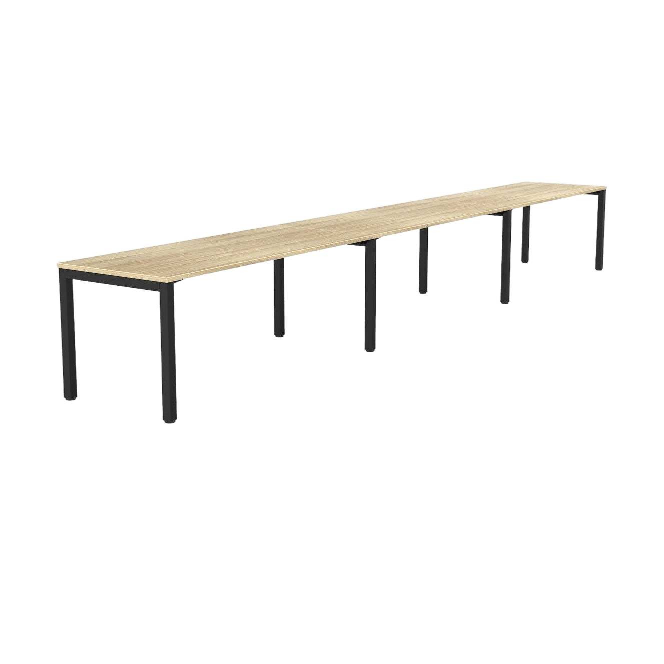 Axis 3 User Single Sided Workstation 1200x600 Black Powdercoat New Oak