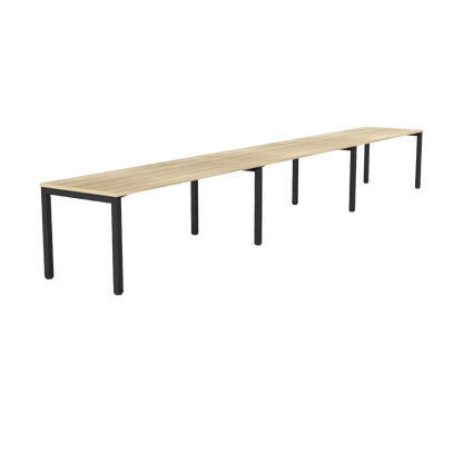 Axis 3 User Single Sided Workstation 1200x600 Black Powdercoat New Oak