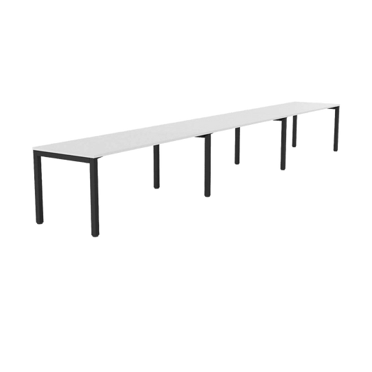 Axis 3 User Single Sided Workstation 1200 X 600 black - powdercoat white - melamine - Office Furniture Company